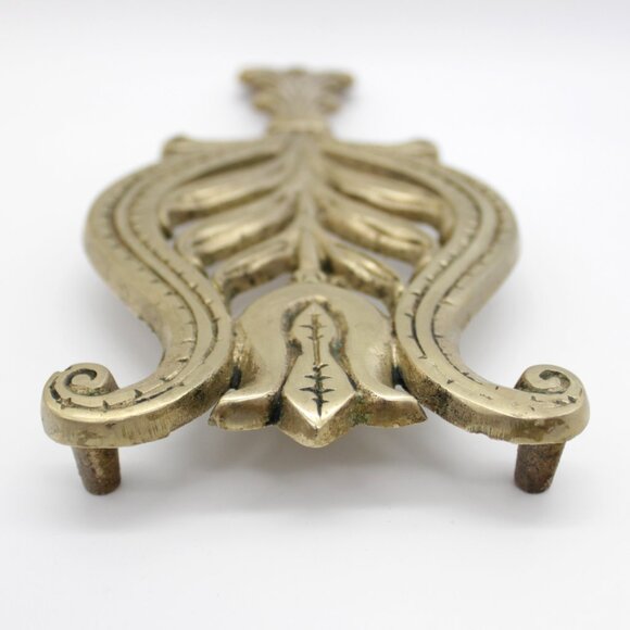 Vintage Wilton 8.5" Brass Trivet, Pot Holder - Picture 6 of 9